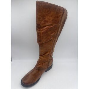 Baretraps Sheridan Brown Knee High Ruched Boots Size 8.5